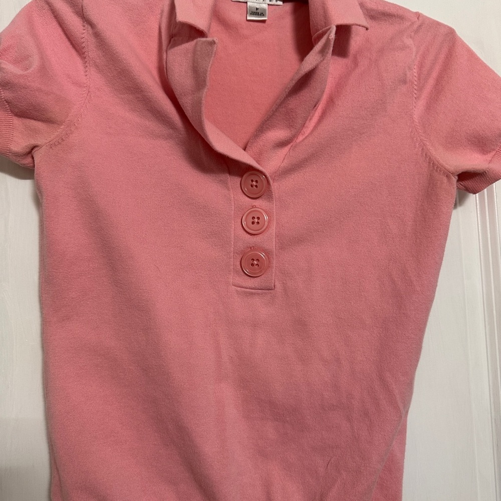 Talbots Polo Coral Pink Casual Performance Shirt Short Sleeve Top Women's SZ PS